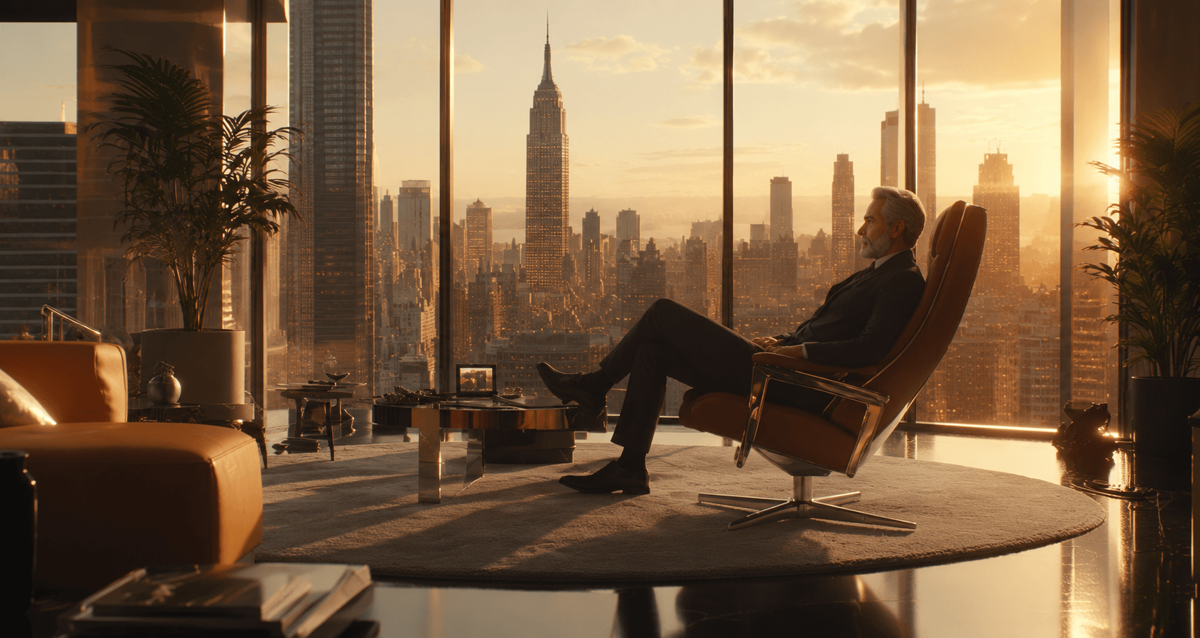 Private skyline overlooking the city — the world of financial sovereignty
